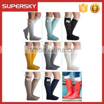 C04 Women Boot Socks Knee High Boot Socks with Lace and Buttons Grace and Lace Boot Socks