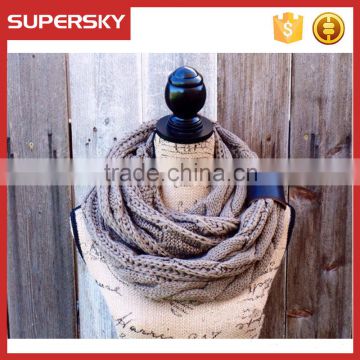 F200/Women winter infinity thick scarf/women leather belt fashion scarf