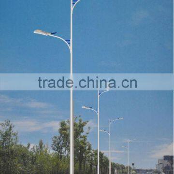 Double arms galvanize street light pole