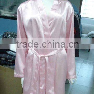 Luxury short satin kimono bathrobe/lounge robe for women