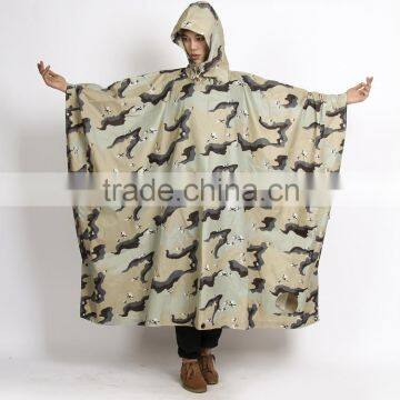 Adults oxford waterproof long custom high quality camouflage poncho