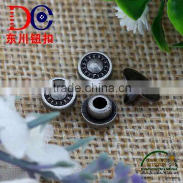 7mm Zinc alloy custom logo rivet stud button for denim