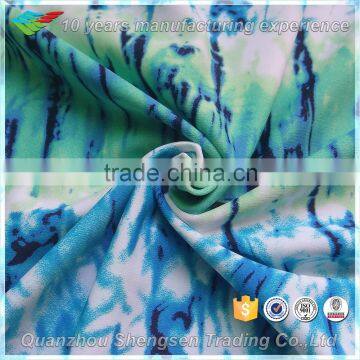 stretch fabric for swimwear with abstract printing