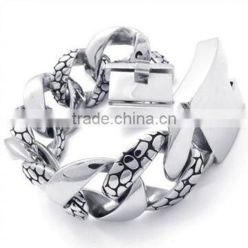 B179 Man fashion titanium steel big bracelet,Snakeskin Bracelet