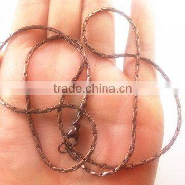 SN029 wholesale stainless steel good quality coffe plated flat snake chains