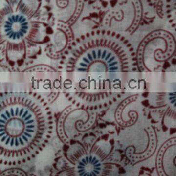 Circular floral print cotton fabric, geometrical floral printed fabric