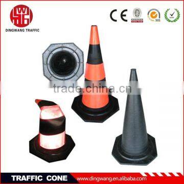 Double sticker reflective road cone black base