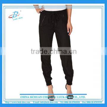 Women black office fashion pants trousers