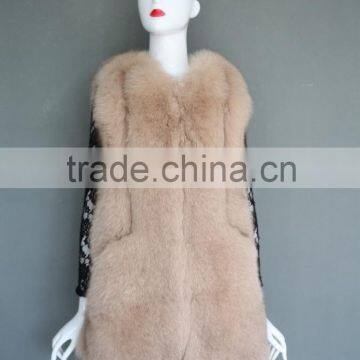 2016 new fashion real blue fox vest best selling winter coat top quality thick fox fur vest