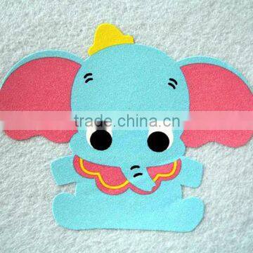 Custom vinyl heat transfer of flock printing on toys and garments.