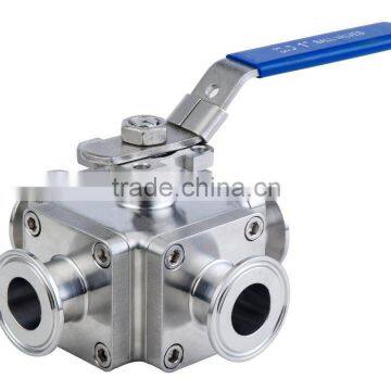 High Quality Sanitary Stainless Steel Three-way Ball Valve