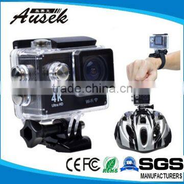 mini wifi sport helmet camera 4k with waterproof case used for diving/surfing,swimming