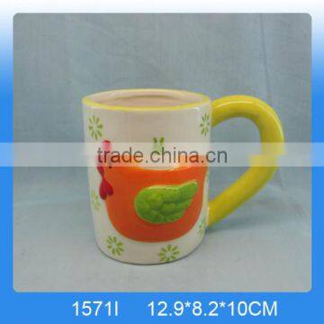 Wholesale colorful ceramic chicken mug with no cover