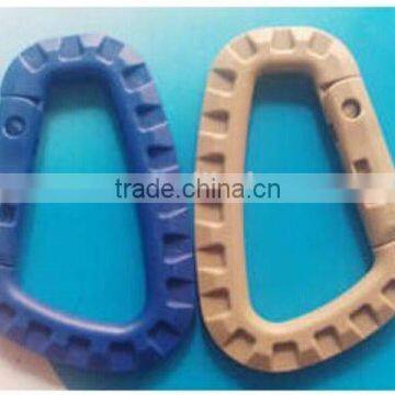 D Shape Mountaineering Buckle Snap Clip Plastic Steel Climbing Carabiner Hanging Keychain Hook photo-2