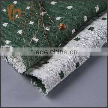 yarn dyed Linen Cotton Fabric double layer jacquard dobby mesh fabric for fashion dress