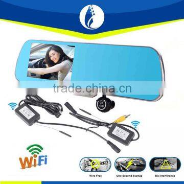 Wifi CE Certification driver recorder hd car dvr camera rear view function and Interior Mirror Type wireless monitor car dvr