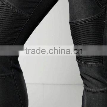 Skinny Fashion Black Good Quality Mens Biker Jeans(JXA122 ) photo-4