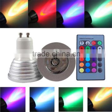 3W RGB GU10 MR16 E14 B22 E27 Remote Control 16 Color RGB LED Bulb Light