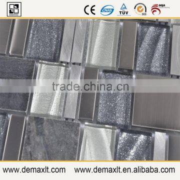 300x300mm Kitchen Back Splash Crystal Glass Mix Marble Mosaic Tile for Home Decorative photo-2