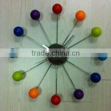 DIY colourful silicom quartz wall clock -- with 12 balls