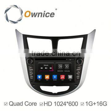 Ownice C300 Android system car headunit placement for Hyundai Verna Solaris with GPS Ipod DVR digital TV 3G Wifi tmps