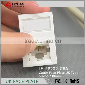 LY-FP202-C6A stp Faceplate Surface Module with cat6a rj45 keystone jack