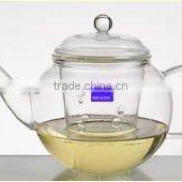 Heat resistant double wall glass teapot