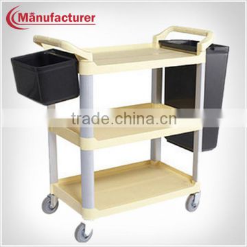 Restaurant Plastic 3 Tier Food Service Collection Cart/Catering Delivery Trolley/Dining Plate Cart