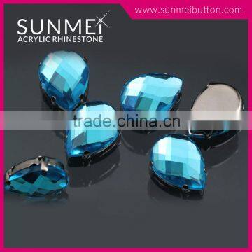 Shiny Drops Shaped Plastic Bulk Acrylic Diamonds in Metal Setting