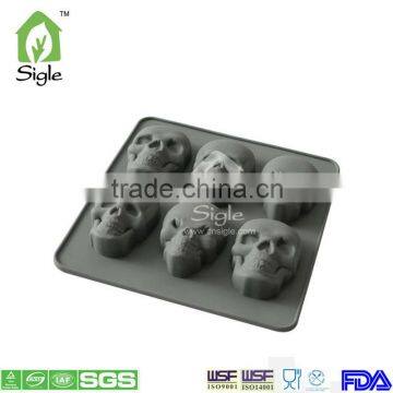 Different 6 skull face fo silicone chocolate mold