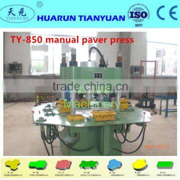 2015 Best Quality TY-850 manual high pressure hydraulic Interlock concrete paving brick molding machine