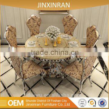 Hotel banquet table luxury granite stone top round rotating dining table