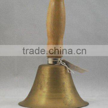 6.6''Brass hand bell A3-227 with wooden handle for celebration as noise maker (E222)