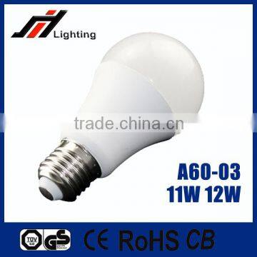 2016 hot sale A60 12W 85-265V e27 led bulb plastic 12w