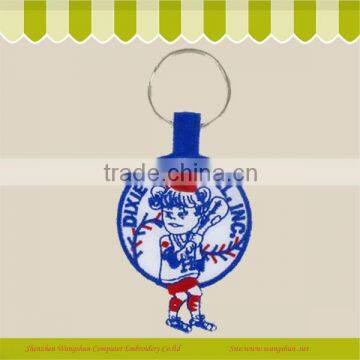 Wholesale New Design Round Cartoon Embroidery Key Chain
