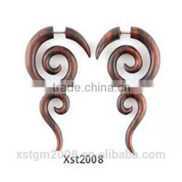 Wood Fake Plug Ear Piercing Jewelry special