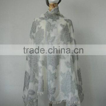 Women Spring Viscose Rayon Polyester Blend Floral Pashmina Shawl Wrap photo-2