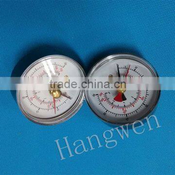 black steel pressure gauge-with maximum insert pointer