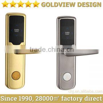 gold hotel smart lock with rfid card key system