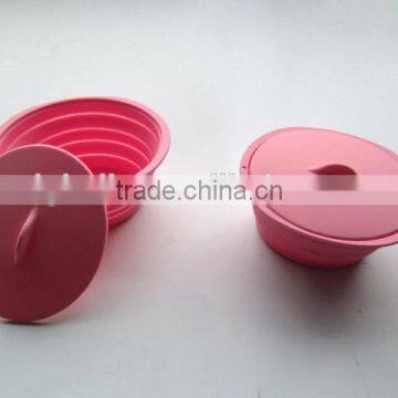 Silicone kitchen utensil foldable Snack Box Lunch box food container collapsible silicone bowls