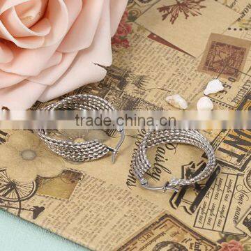 Special Shape Classical Style High Imitation Silver Stainless Steel Hoop Earrings for Women photo-3