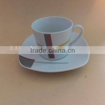 custom design coffee and tea set cheap porcelain ceramic cups and saucers sets