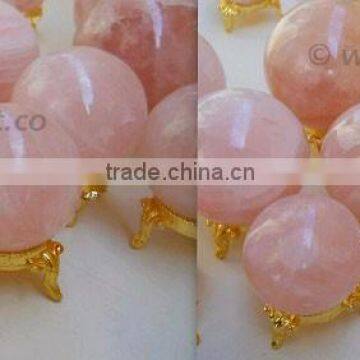 ROSE QUARTZ SPHERES WITH STAND