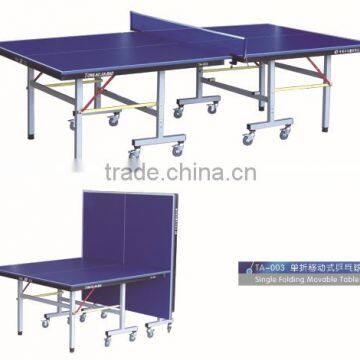 Modern blue folded portable table tennis table