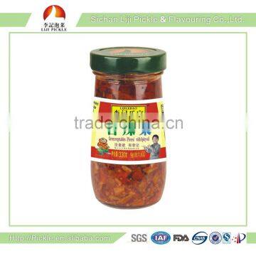 Low calorie pickle in bottle ,Chinese wholesale pickle with chilli oil