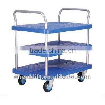 Noiseless Plastic Hand Cart PLA250Y-T3-D(three tier plate)