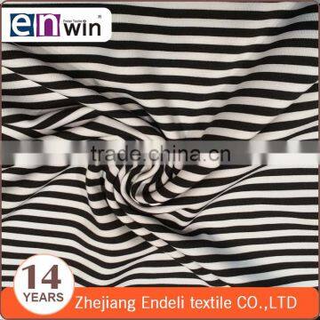 98 polyester 2 spandex black white stripe spandex fabric for sport bra