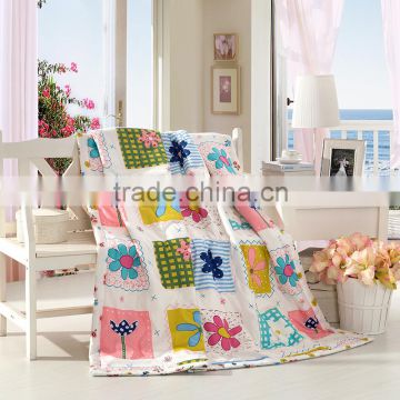 Hotsale Floral Pattern 100% Cotton Blanket