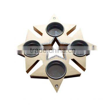 Christmas wooden star shaped candle holder Decoration xmas Wooden Candle Holder gifts