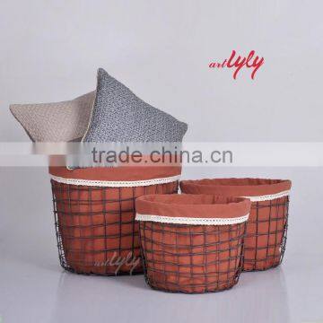 Decorative Brushed Wire Storage Basket Interior Home Decor Items